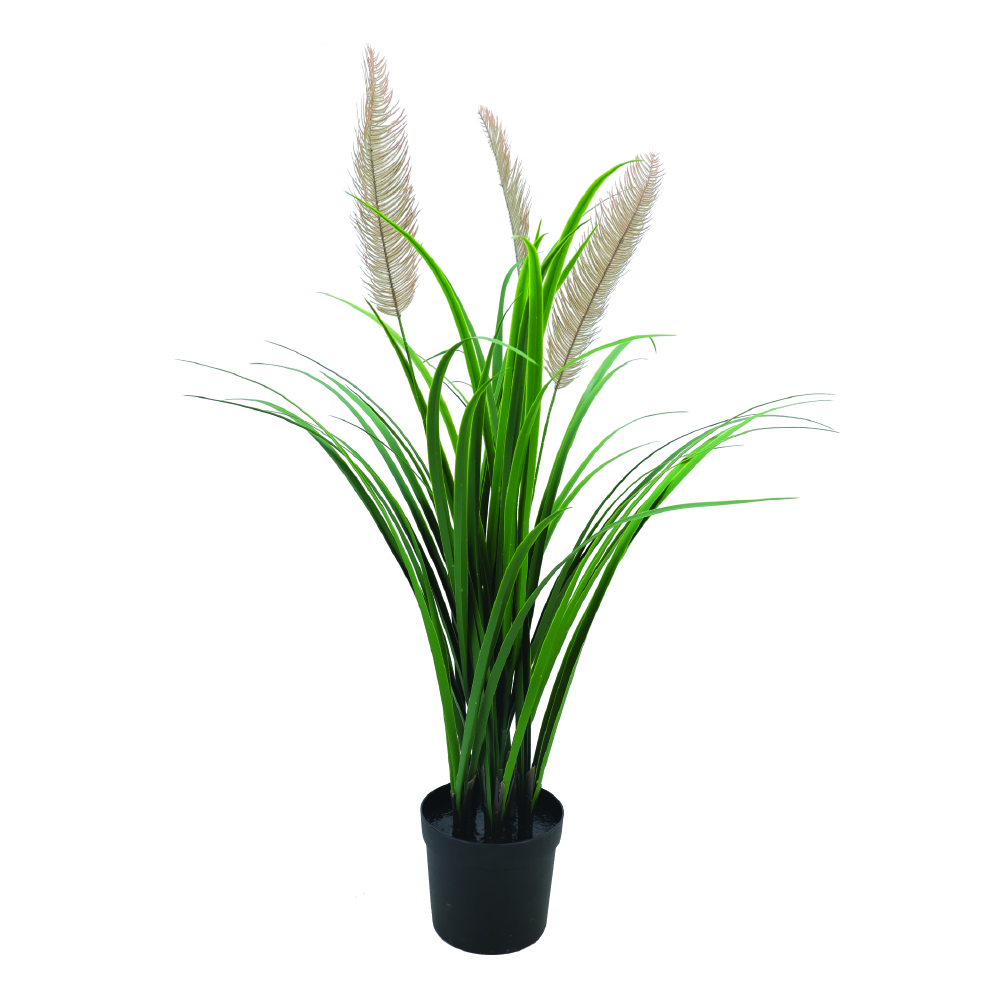 Naturae Decor black grass with leaves Plant - Lifelike Artificial Indoor and Outdoor House Plant - UV Resistant - 36 in High