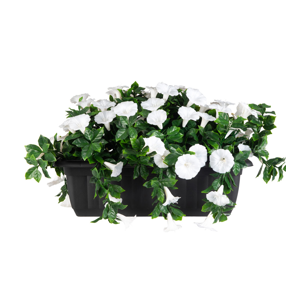 Outdoor Planter Artificial White Petunia