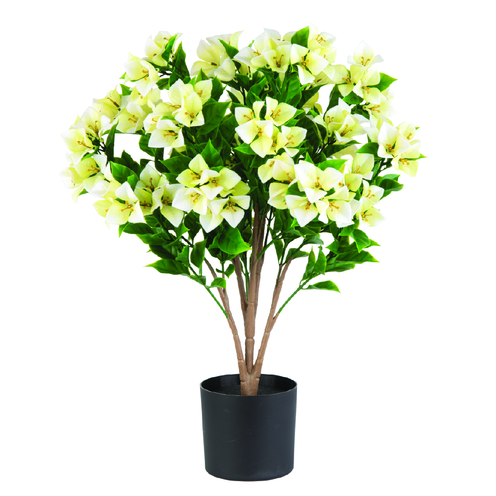 Naturae Decor cream bougainvillia - Lifelike Artificial Indoor and Outdoor Flower Tree - UV Resistant - 24 in High