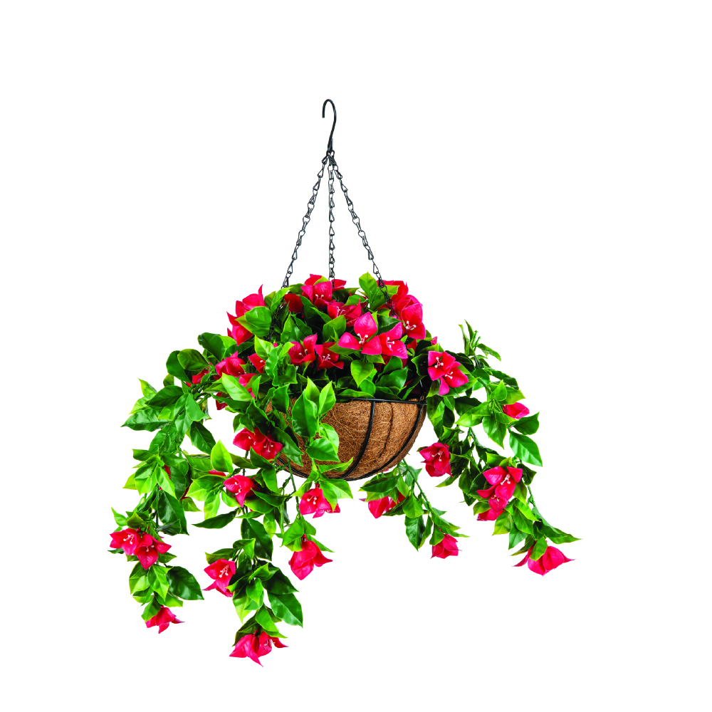 Naturae Decor bougainvillia hanging basket- Lifelike Artificial Outdoor - UV Resistant