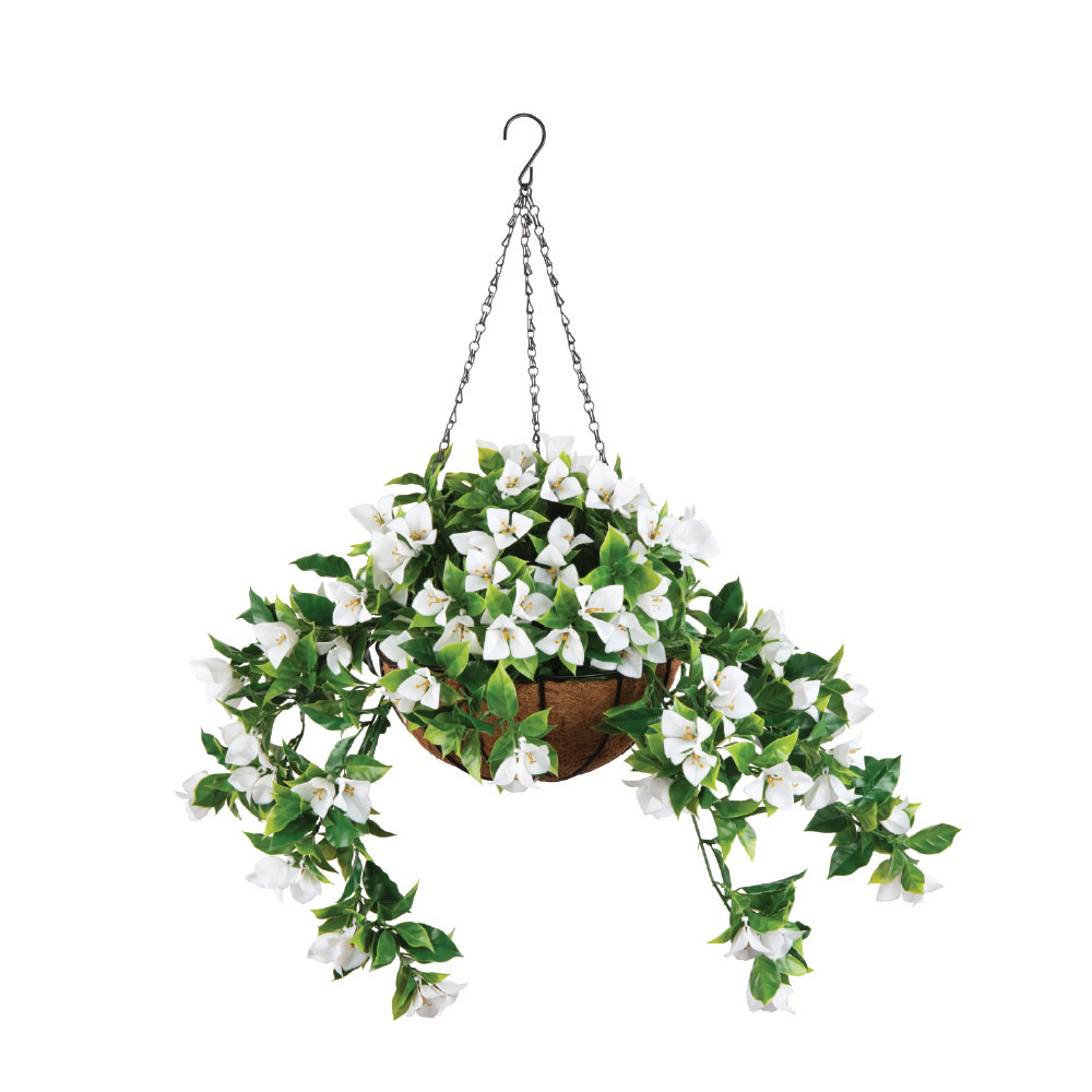 24-in H Artificial Indoor/Outdoor Hanging Bougainvillea in Coir Pot