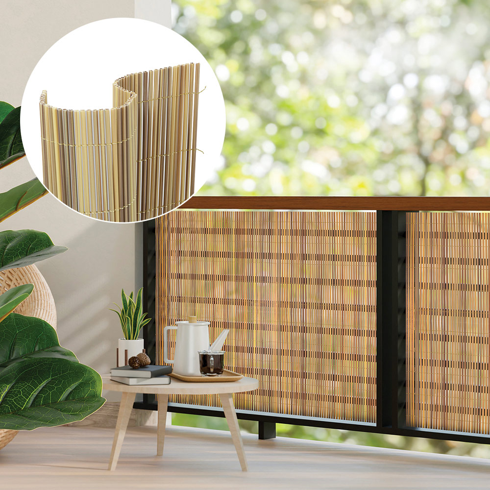 PVC Privacy Screen Bamboo 40 x 96-in