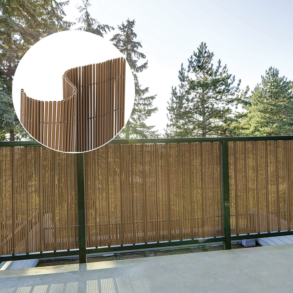 PVC Privacy Screen Oak 40 x 96-in