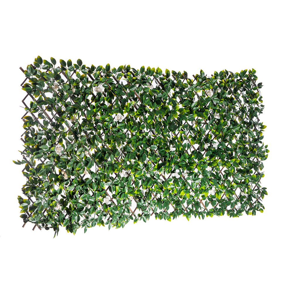 Willow Expandable Trellis 36 x 72-in with White Roses