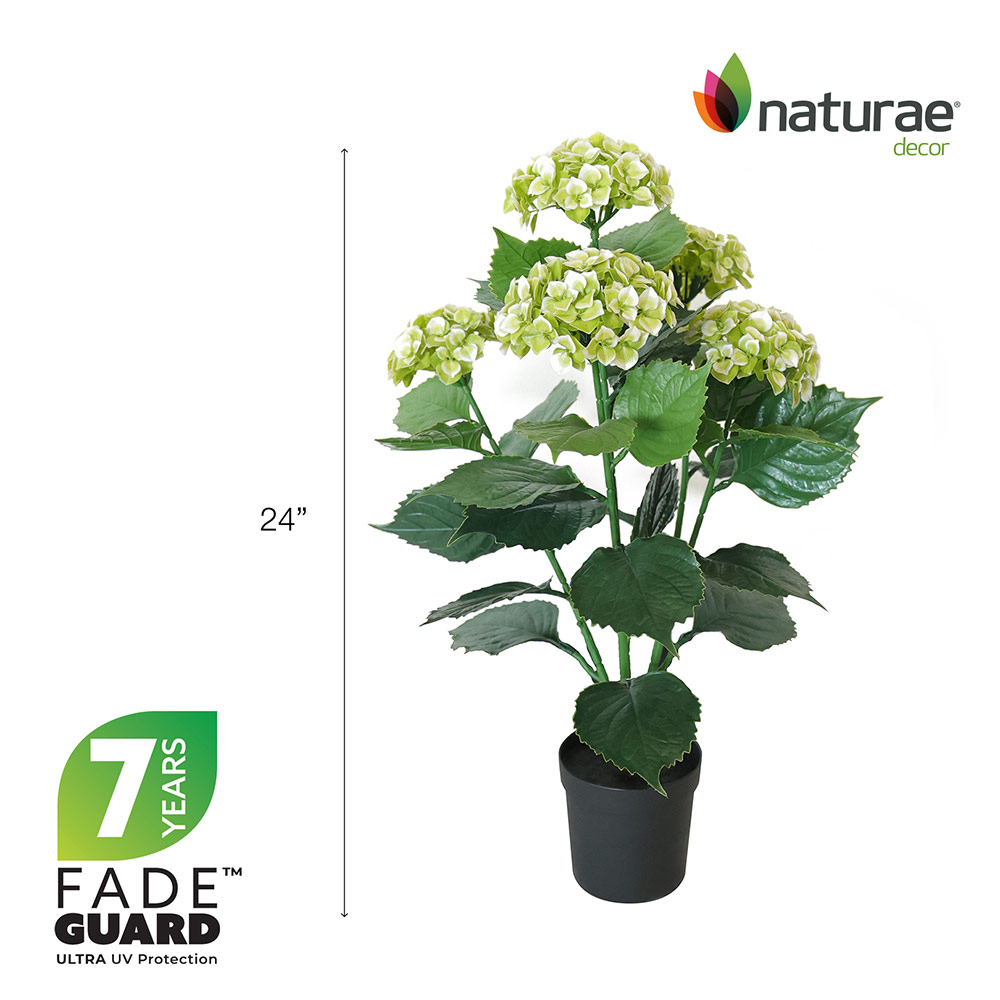 Artificial White Hydrangea 24-in - Image 3