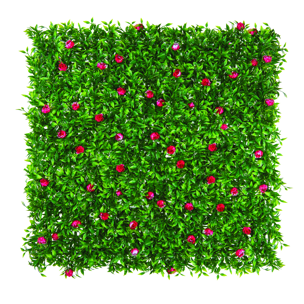 PINK ROSE 20"x20" FOLIAGE PANEL 12PCS